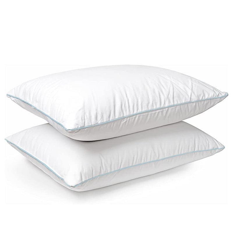 Pillowtex Set of 2 Pillows Similar to Holiday Inn Soft Blue Cord Soft Bed Pillow - King Size - Image 1